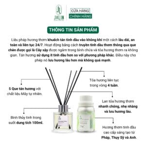 Một góc nhìn khác về Bộ quà tặng khuếch tán hương JALIN | Lọ vuông 100ml & Tinh dầu 110ml